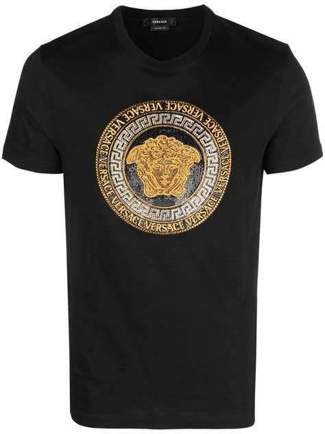 versace collection medusa short sleeve t shirt|versace medusa contrasto shirts.